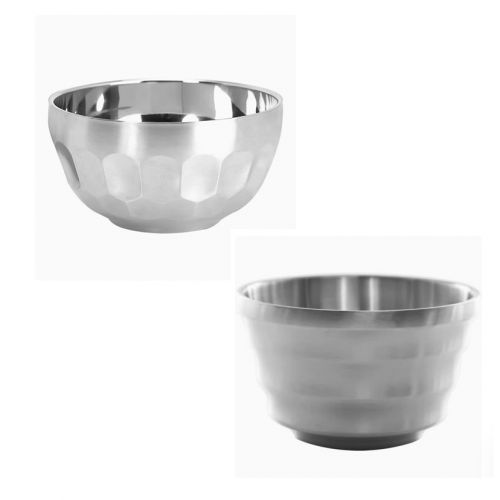 睿厨 φ12cm 304钢双层防烫碗 饭汤碗